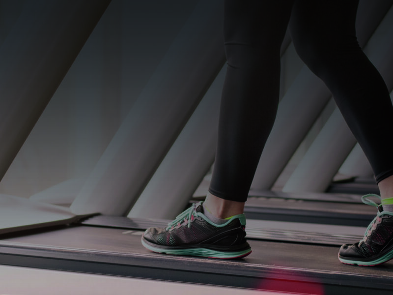 women walking on a treadmill