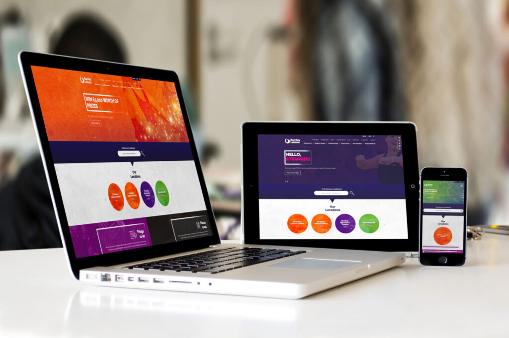 Burnley Leisure website on multiple devices