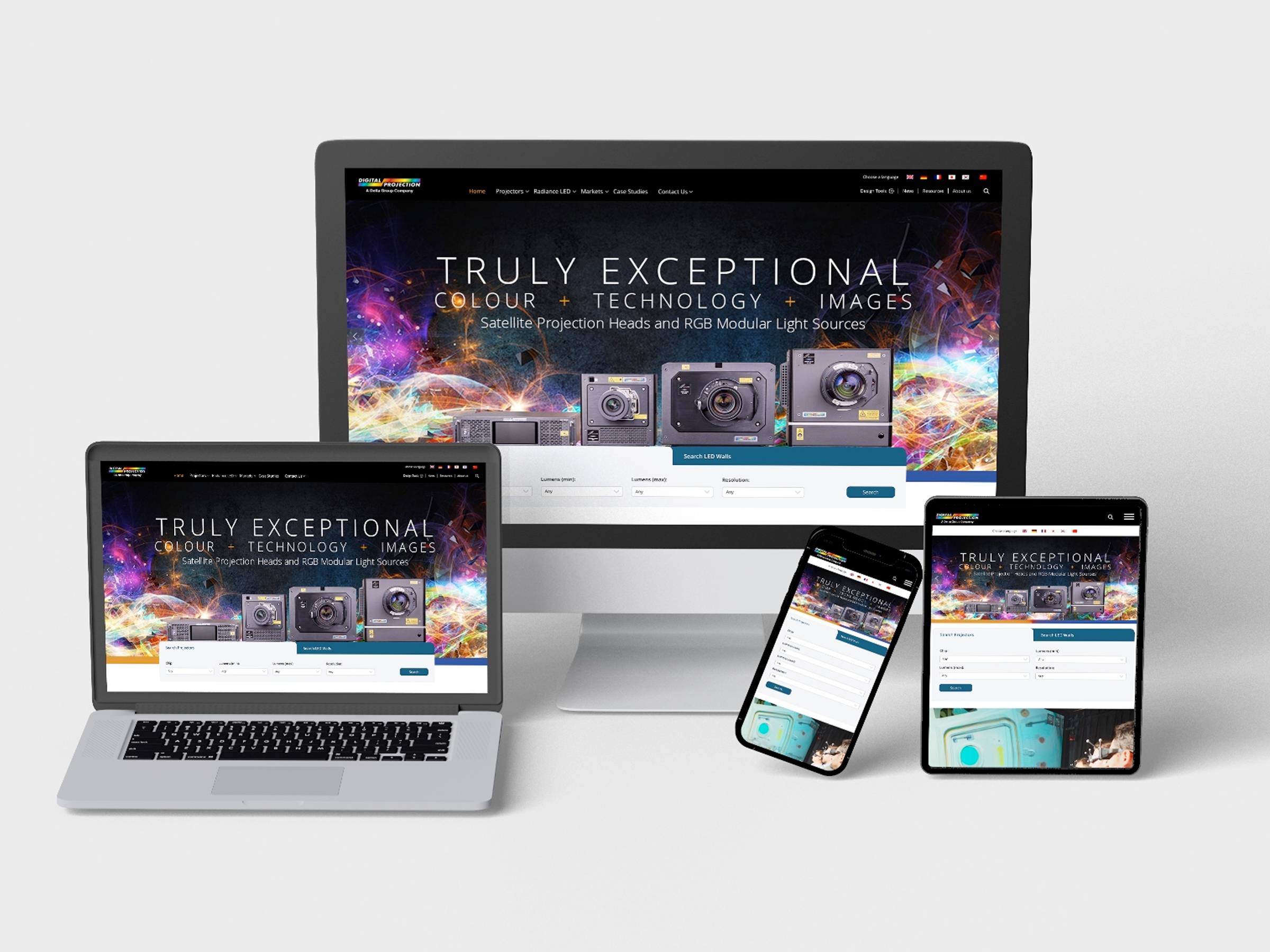 Digital projection website mockup