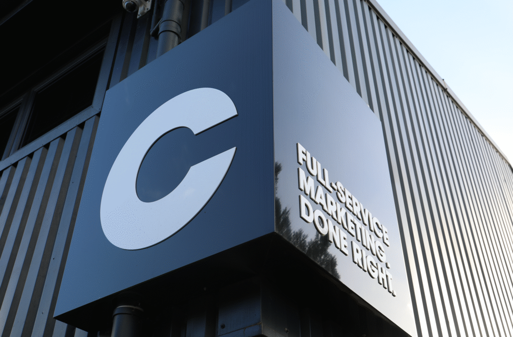 Cornerstone branding seen on the head office building