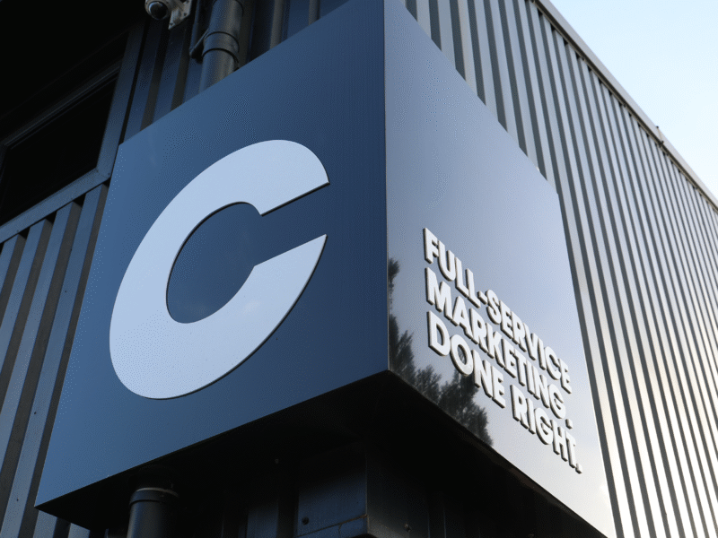 Cornerstone branding seen on the head office building